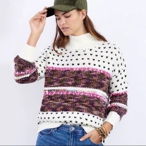 Anthropologie Raga Turtleneck Stripe Sweater
